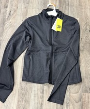 Women's Soft Stretch Full Zip Jacket All In Motion Heathered Black Small NWT