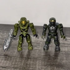 Mega Bloks Construx Halo Spartan Marine Figures Weapons X2