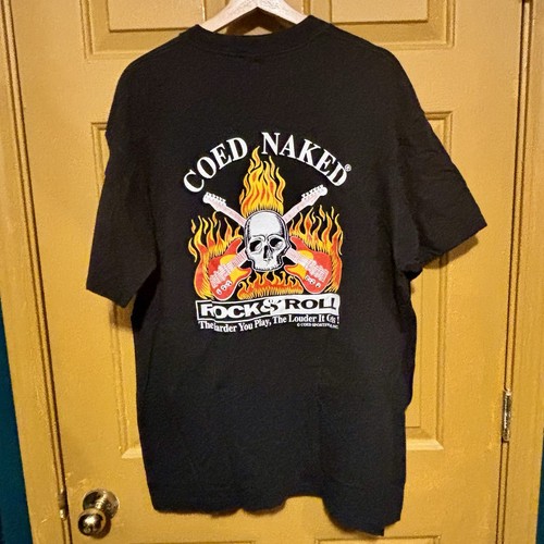 Coed Sportswear Coed Naked Rock & Roll Tshirt Black XL Guitars Skull Musician - Picture 1 of 5