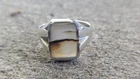 Mens Vintage Sterling Silver Brown/White Montana Agate Ring Size 12.75 Grams