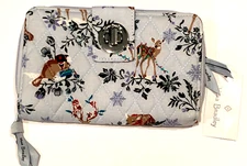 Vera Bradley RFID Turnlock Wallet MERRY MISCHIEF SNOW DAY Deer Animal New