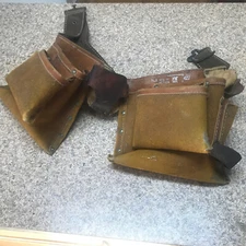 Action Leathercraft ALA 427 Brown 11 Pocket Leather Adjustable Tool Belt 34-38"