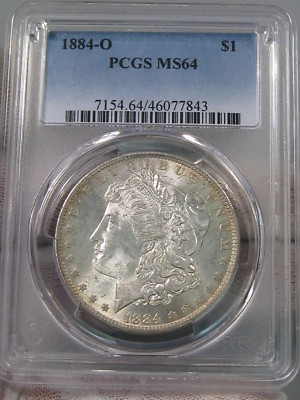 Bu 1884-o Silber Morgan Dollar PCGS MS64 Leicht Toned. #36