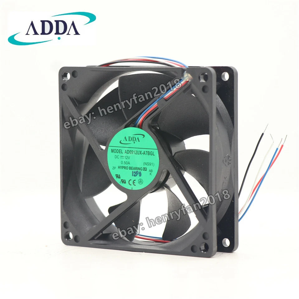 ADDA AD0912UX-A7BGL Axial Fan 12V 0.5A 92*92*25MM 4wire Desktop Case Cooling Fan - Image 3 of 4