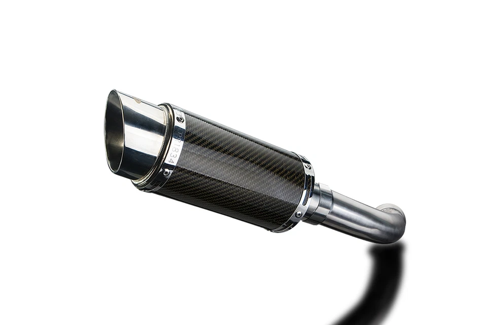 BMW F800S 2006-2011 Slip On 8" Round Carbon Exhaust Muffler Kit - Image 2 of 4