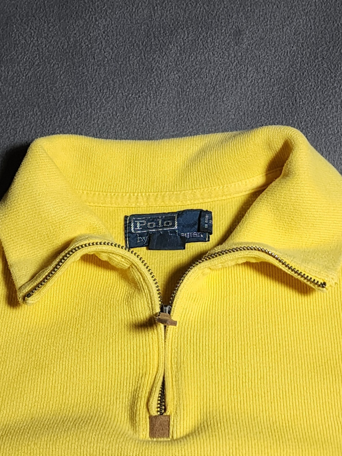 Polo Ralph Lauren maglione uomo giallo medio pullover quarto zip felpa pony