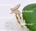 14k Yellow Gold  Ladies Ladie's Natural Butterfly Diamond Ring — photo 5