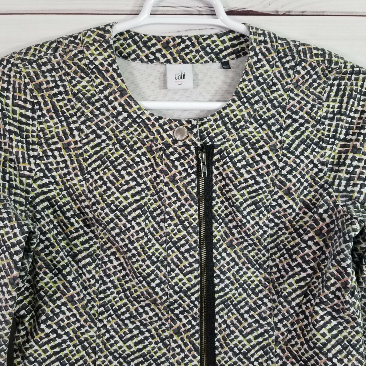 CAbi Cliffside Moto Jacket Womens Size M MulticolorZip Front. | eBay