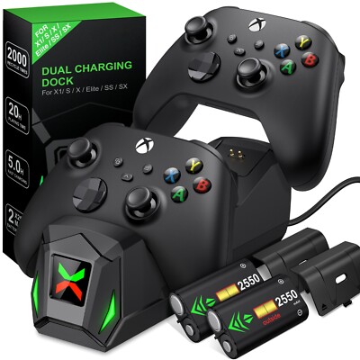 Ladestation Wiederaufladbarem Akku für Xbox One/Xbox One X/S/Xbox Series X/S