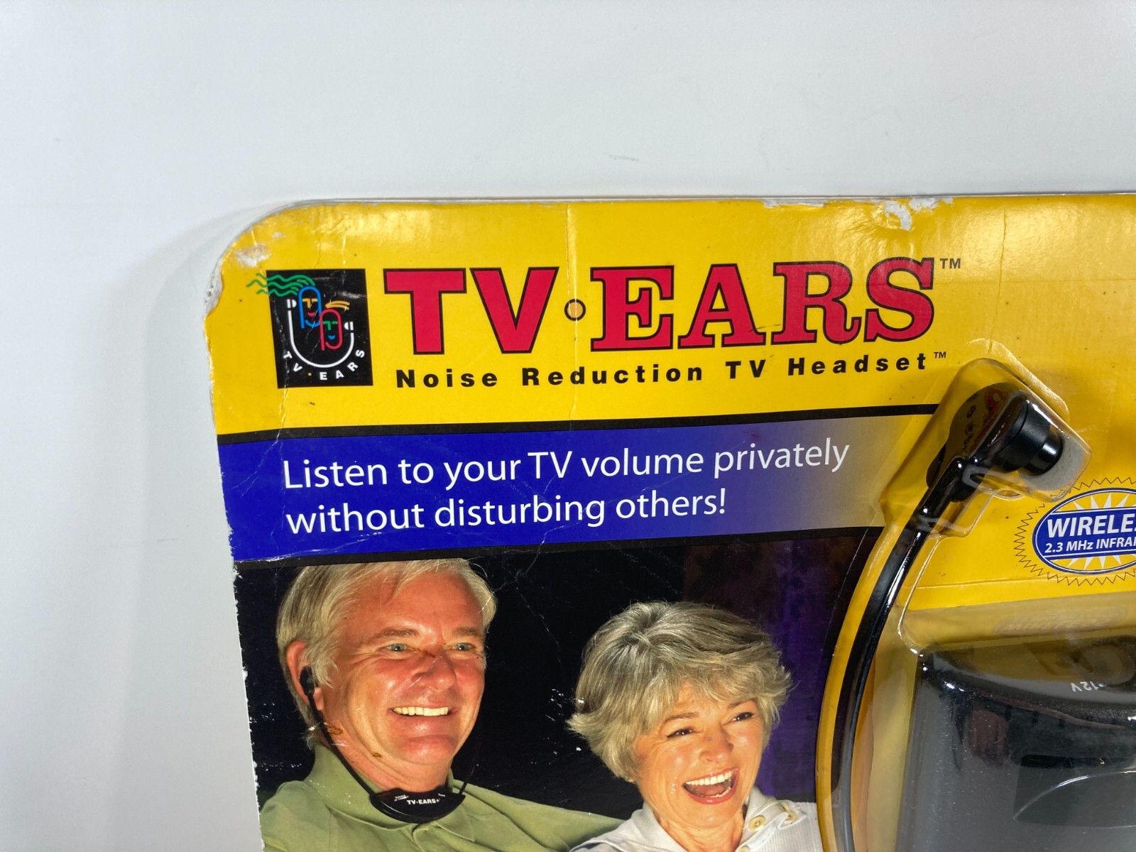 TV Ears Noise Reduction TV Headset Yellow Card Wireless 2.3 Mhz