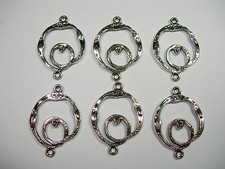 Silver Plated Circular loops, drops, links, chandelier findings - 6