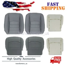 FOR 2013-2018 Dodge Ram 1500 2500 3500 Front Fabric Seat Cover Gray Foam Cushion