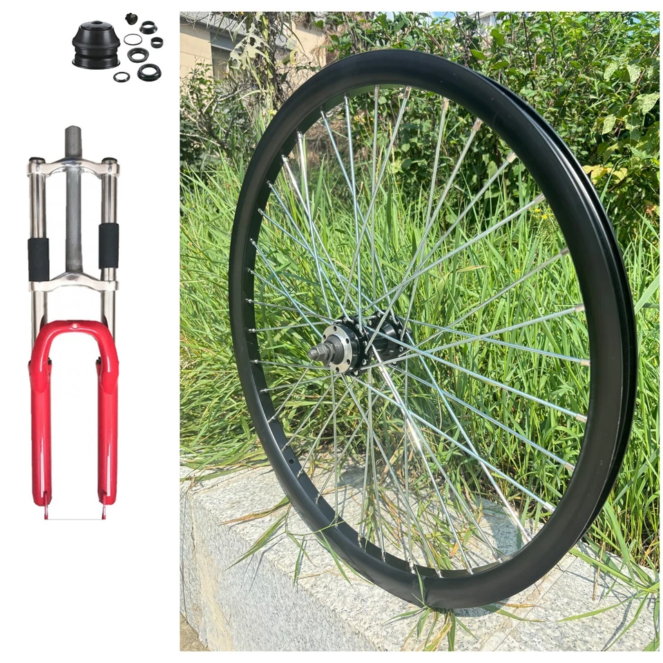 DONSP1986 26" Bike Red Fork w/Headset, 1-1/8" Threadless and Mag/ Spoke Wheel - Image 3 of 4