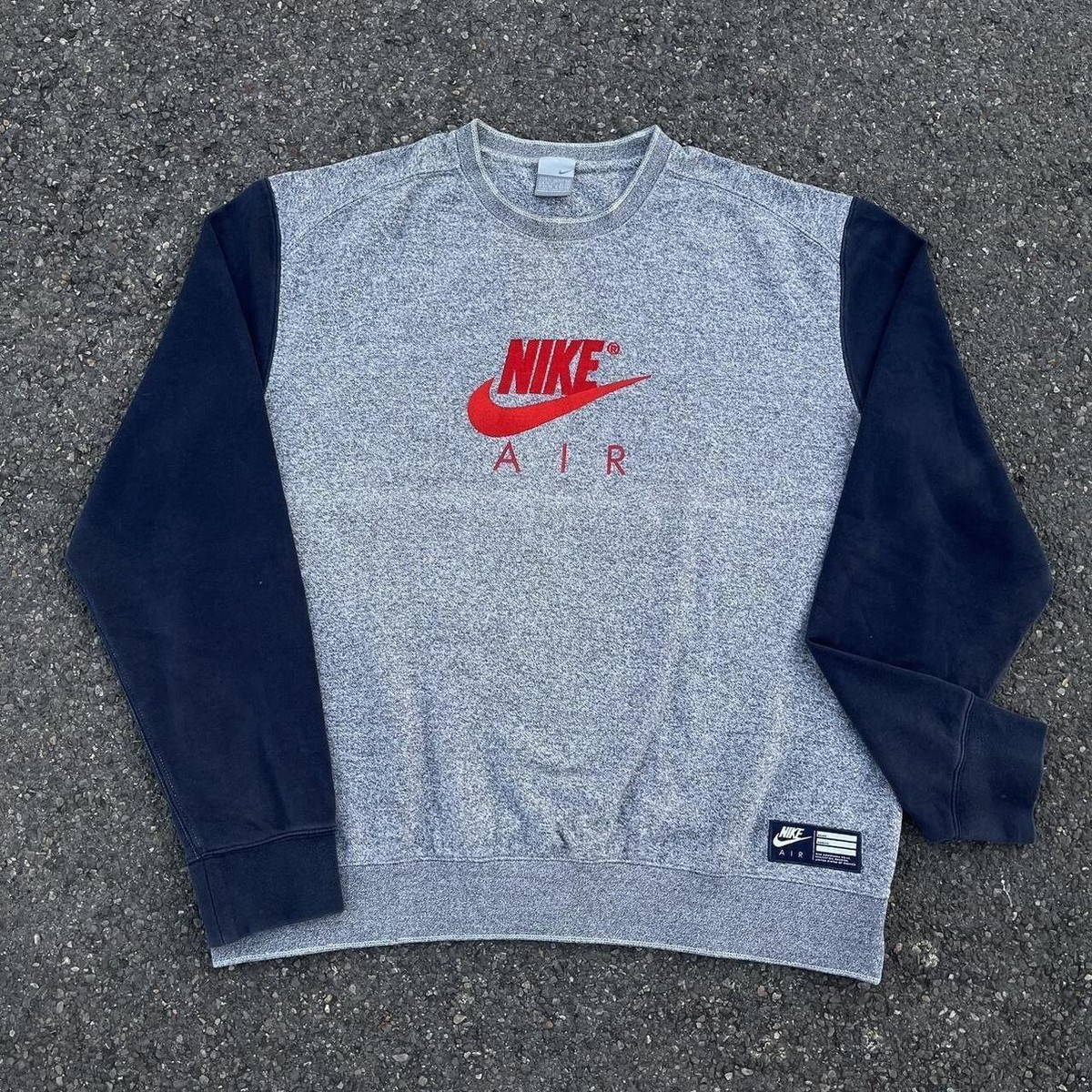 grey and red nike jumper