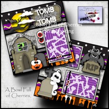 HALLOWEEN 2 premade pages paper piecing printed layout 12X12 BY CHERRY 0035