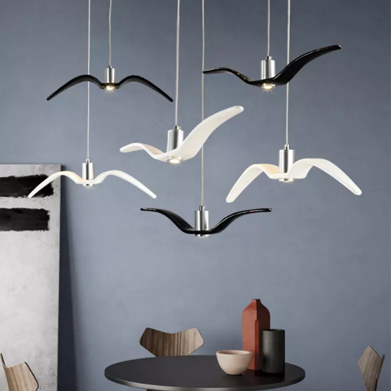Modern Seagull Bird Ceiling Hanging Pendant Chandelier Hanging Animal LED Lights
