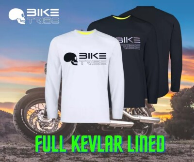 Motorbike, Motorcycle T-shirt Full Kevlar Lined and  CE Armoured  Bike Tribe  
