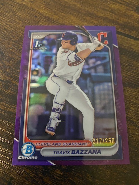 Travis Bazzana - 2024 Bowman Chrome 1st - True Purple #217/250 - Guardians