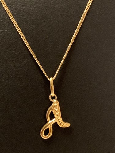 18k solid Gold Initial Letter A Pendant 