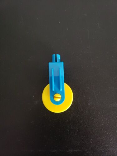 Vintage Tinker Toy Replacement Part Blue and Yellow Pulley 2001 Jr Builder Set - 第 1/4 張圖片