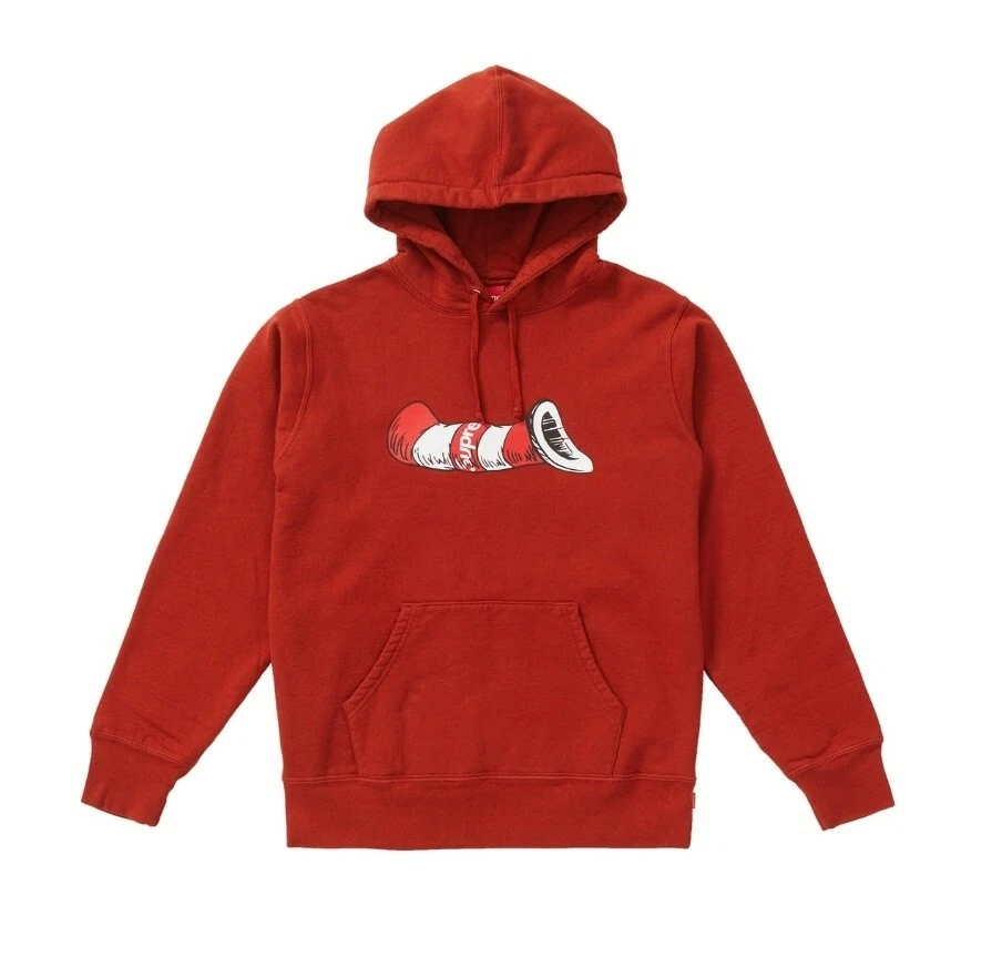 Sweat à capuche Supreme Cat In The Hat rouge rouille FW18 M moyen