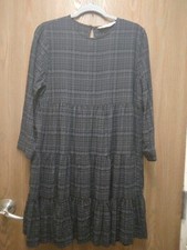 Zara Womens Black Striped Ruffled Dress Size Small Gauzy EXCELLENT CONDITION 