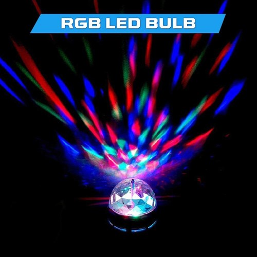 E27 RGB Crystal Ball Auto Rotating LED Stage Light Bulb Disco Party Bulb Lamp - Picture 7 of 17