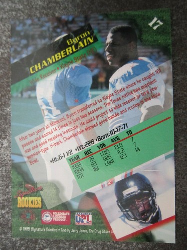 Byron Chamberlain #17 Signature Rookies American Football Trading Card (L1T) - Picture 2 of 2
