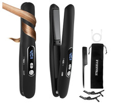 Cordless Hair Straightener, Portable Ceramic Hair Straightener and Curler Black