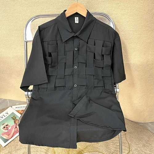 Mujeres Camisas Huecas Sólidas Solapa Manga Larga Cintura Suelta Moda Retazos... - Imagen 7 de 10