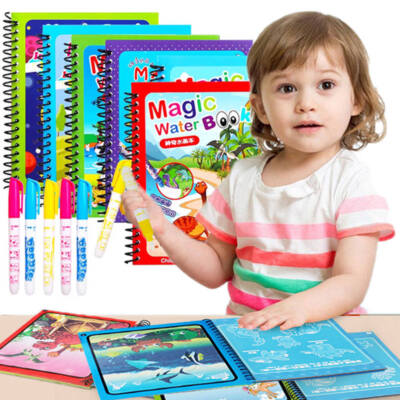 5X Kinder Malbuch Malen mit Wasser Aqua Doodle Wasserstift Magic Book Spielzeug