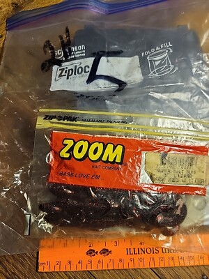 Zoom Tube Bait 6'' Super Salt Plus Lizzard Black Red Glitter ~  Qty. 9 ~ Fishing