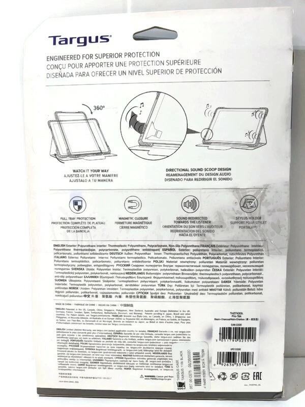 Targus THZ743GL Pro-Tek Carrying Case (Folio) for 11" Apple iPad Pro - Black - Image 3 of 3