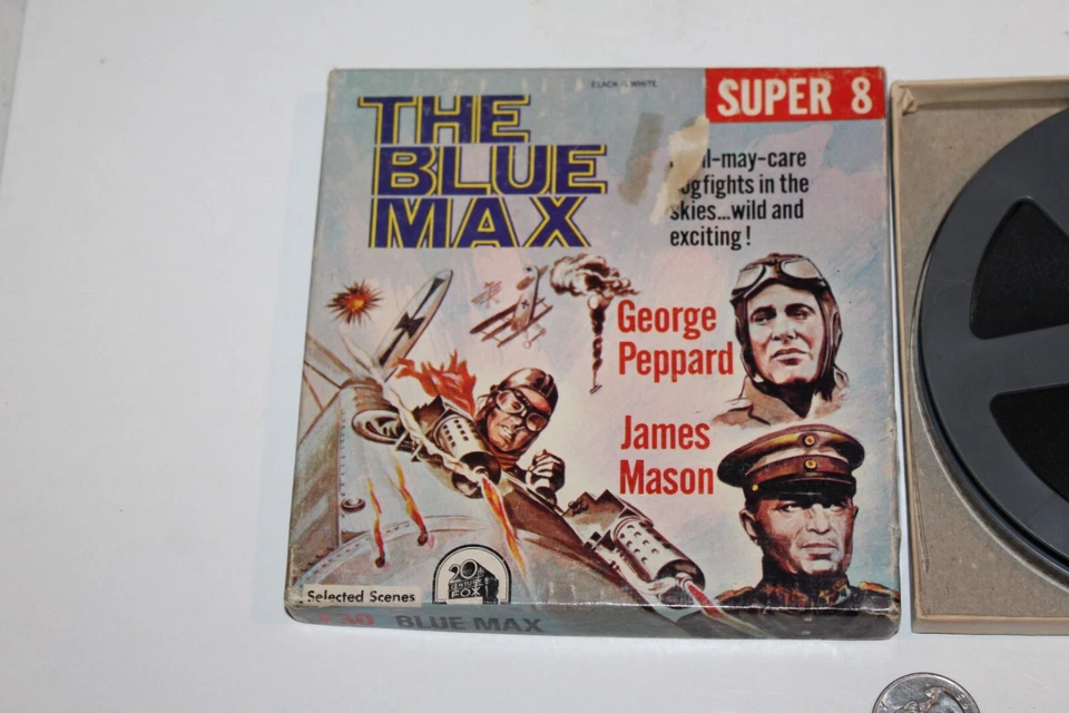 VTG 1960s 8mm James Mason The Blue Max Peppard F30 WWI War Airplane Movie Nice Foto 2 de 4