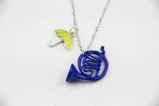 HIMYM How I Met your Mother Yellow Umbrella + Blue French horn Necklace Pendant