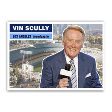 Vin Scully Los Angeles Dodgers 1950s Style ACEO Vintage Baseball Card Reprint