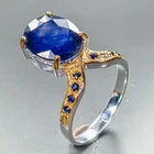 Fine Art Blue Sapphire Ring 925 Sterling Silver Size 6.5 /R467017