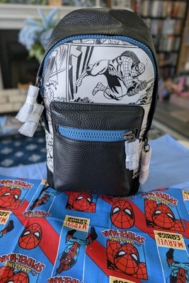 NWT Coach Marvel Spiderman West Pack Comic Book Print  Limited Edition
