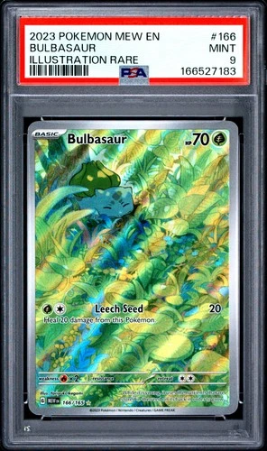 2023 POKEMON MEW EN-151 ILLUSTRATION RARE #166 BULBASAUR PSA 9