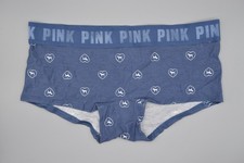 Victoria's Secret PINK Navy Heart Dog Logo Waistband Boyshort Panties S