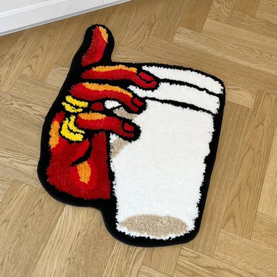 2Pac Becher Teppich Hip Hop Deko | Vintage Rap Tufting Rug | Streetwear Vorleger
