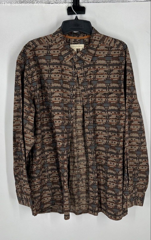 Territory Ahead Mens Brown Southwestern Long Sleeve Button-Up Shirt Size 2XL