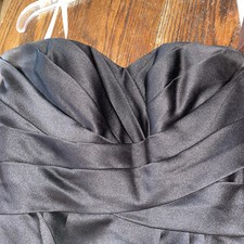 Davids Bridal Black Satin Size 2  Strapless Knee length Dress Sweetheart Neck