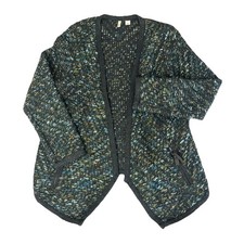 Moth by Anthropologie Keavy Jacquard Open Cardigan Multi-tonal Green Women  s L