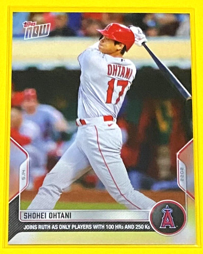 2022 MLB Topps Now Shohei Ohtani JOINS RUTH 100 HRs AND 250 Ks Angels #176