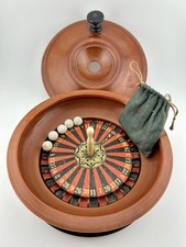 Antique Germany Made Wooden Mini Traveling Roulette Game Set w/Original Balls