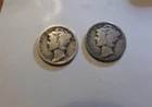 (2) COINS TOTAL (1) 1923-P & (1) 1924-P   LIBERTY HEAD (MERCURY) DIME 90% SILVER