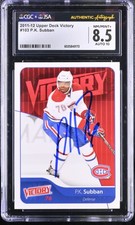 P. K. Subban Signed 2011-12 Upper Deck Victory Card #103 CGC 8.5 JSA 10 Auto