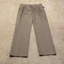 Van Heusen Pants Mens 36x32 Khaki Classic Fit Non Iron Flex Waist Dress New