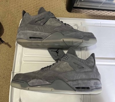 New Ds Nike Air Jordan 4 IV Retro x KAWS Cool Grey 2017 Sz 14